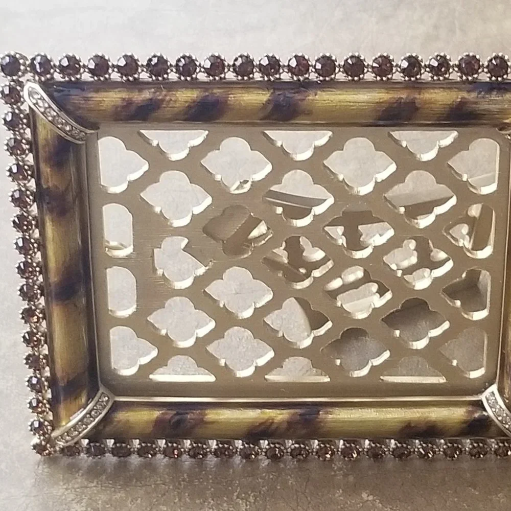 RARE JAY STRONGWATER EMILIA LEOPARD JUNGLE SAFARI PAVE CRYSTAL ENAMEL GOLD FRAME